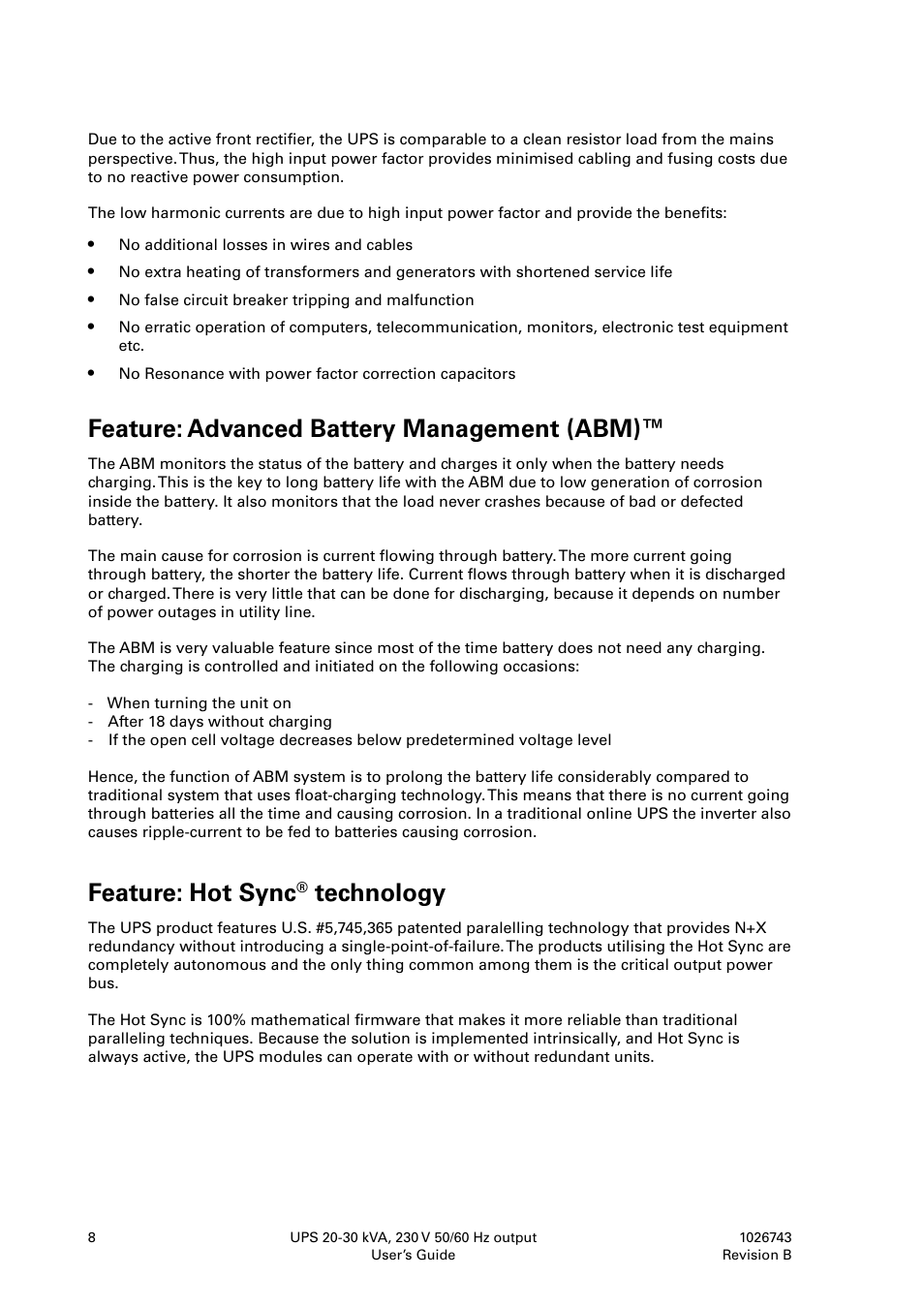 Feature: advanced battery management (abm), Feature: hot sync, Technology | Powerware 9155 UPS20-30kVA User Manual | Page 8 / 52