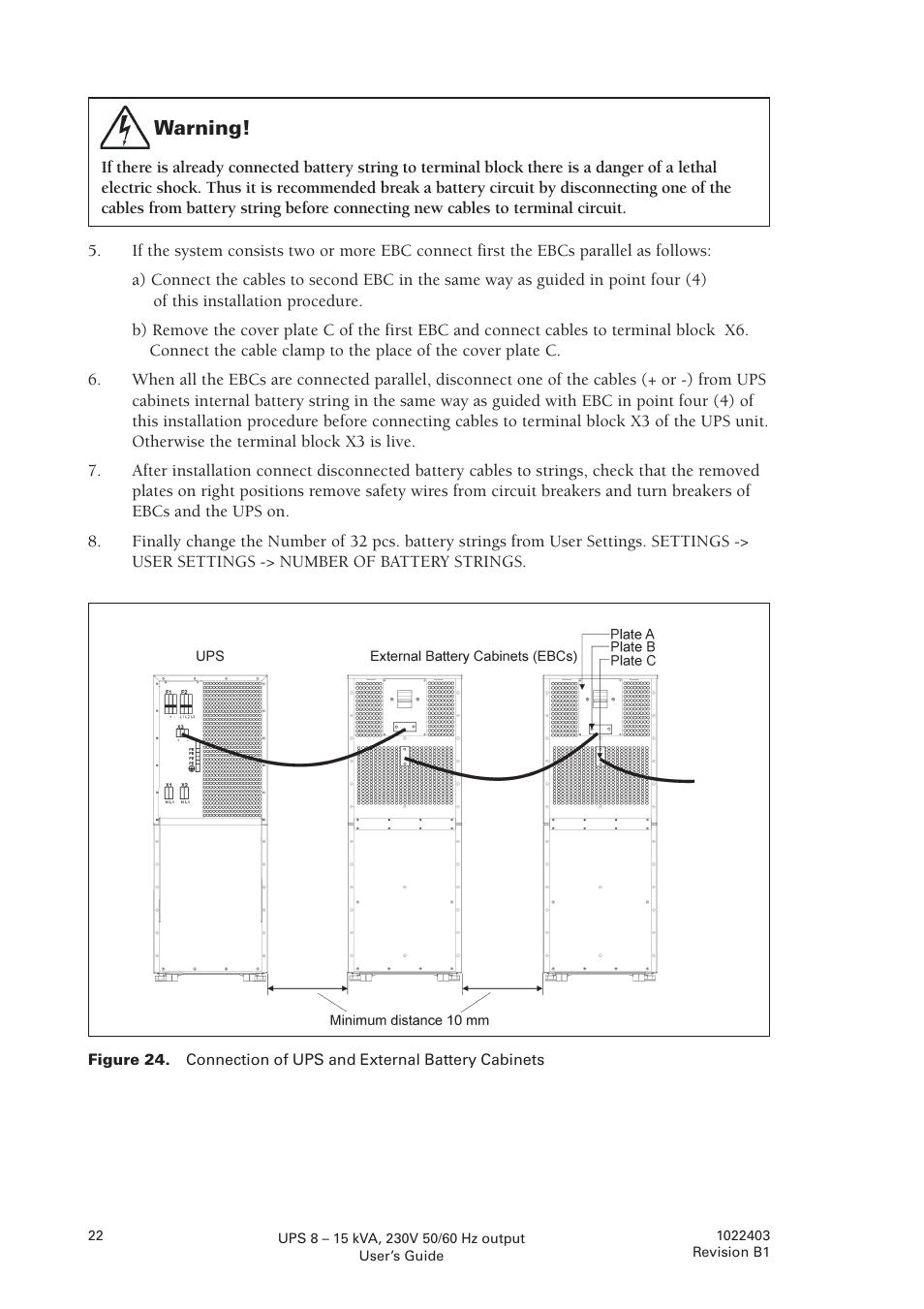 Warning | Powerware powereware plus 8 - 10 kVA User Manual | Page 22 / 46