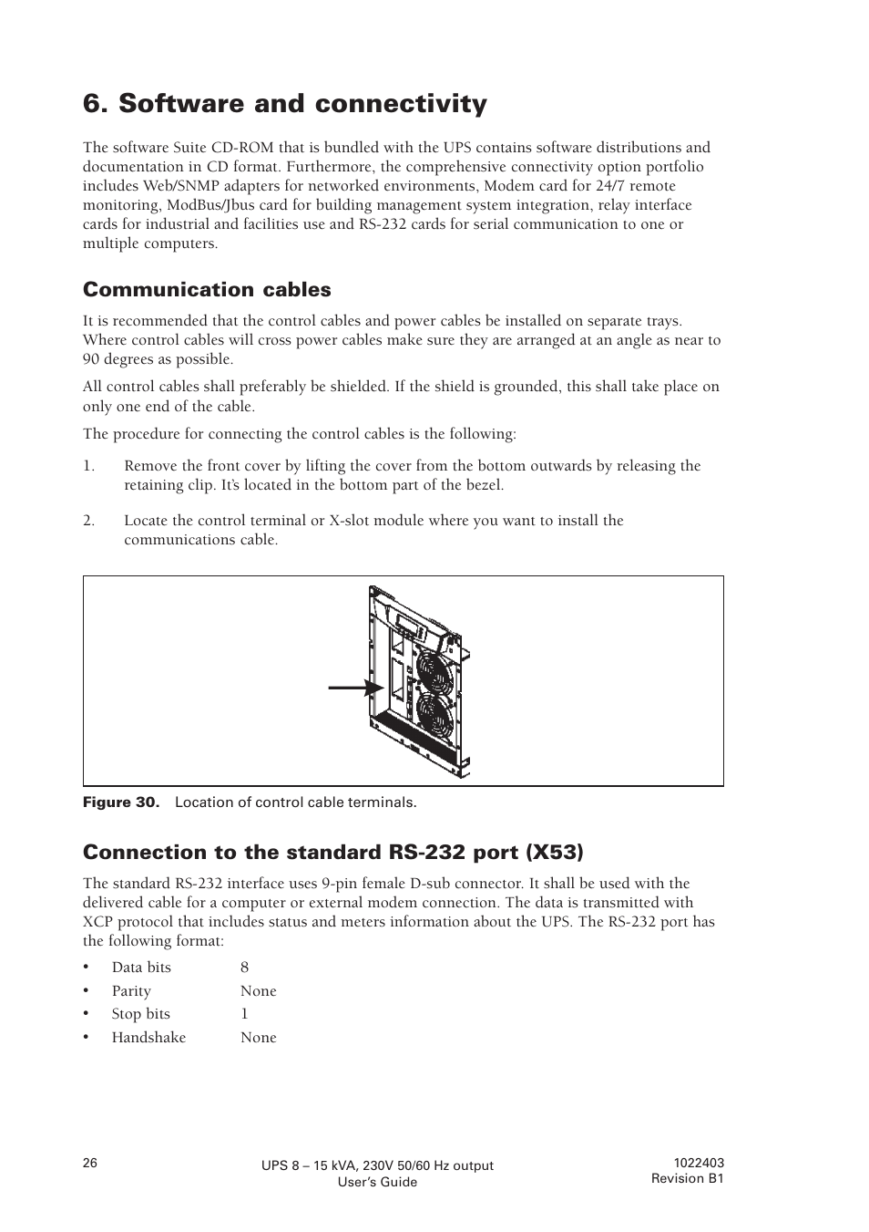 Software and connectivity, Communication cables | Powerware powereware plus 8 - 10 kVA User Manual | Page 26 / 46