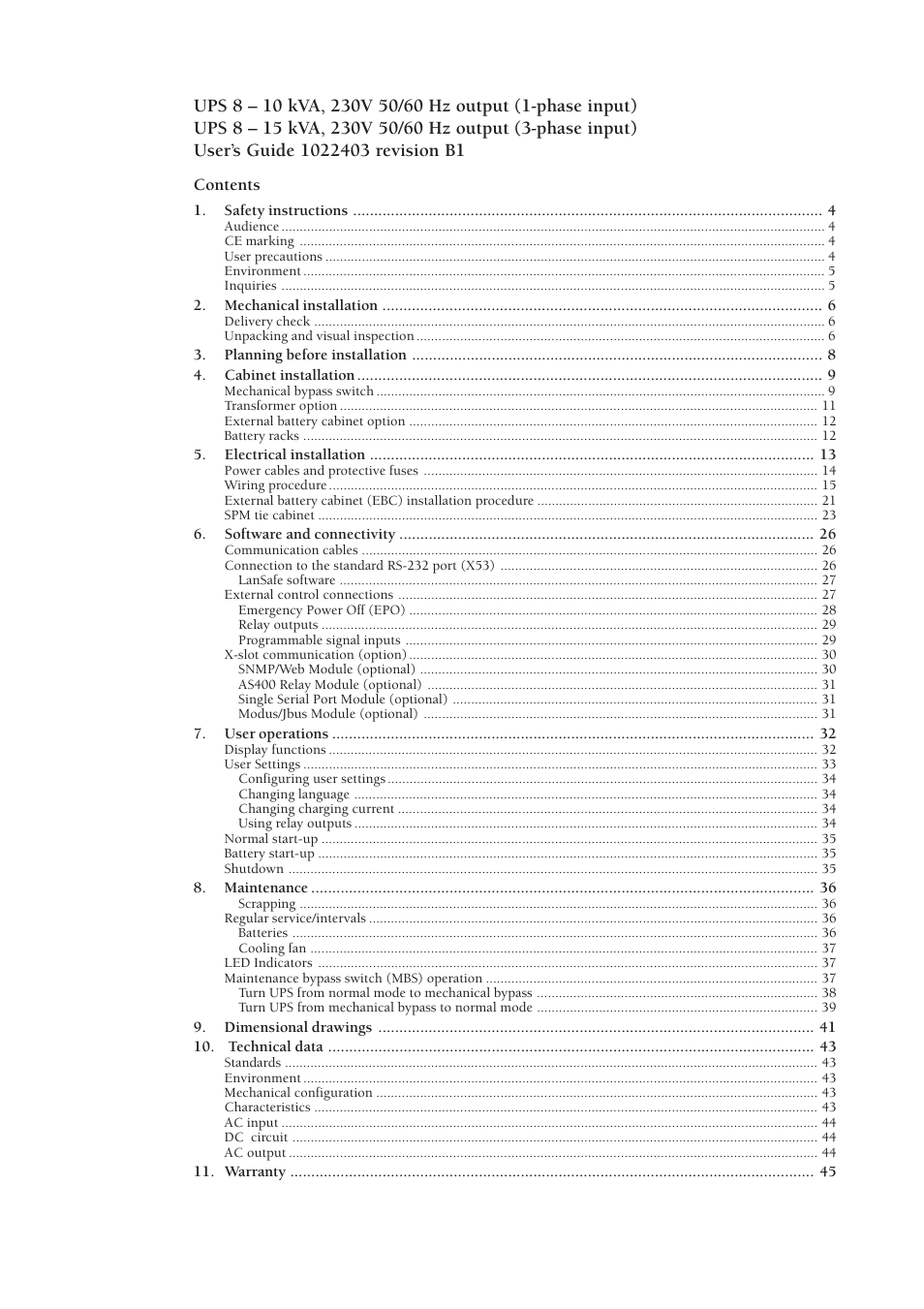 Powerware powereware plus 8 - 10 kVA User Manual | Page 3 / 46