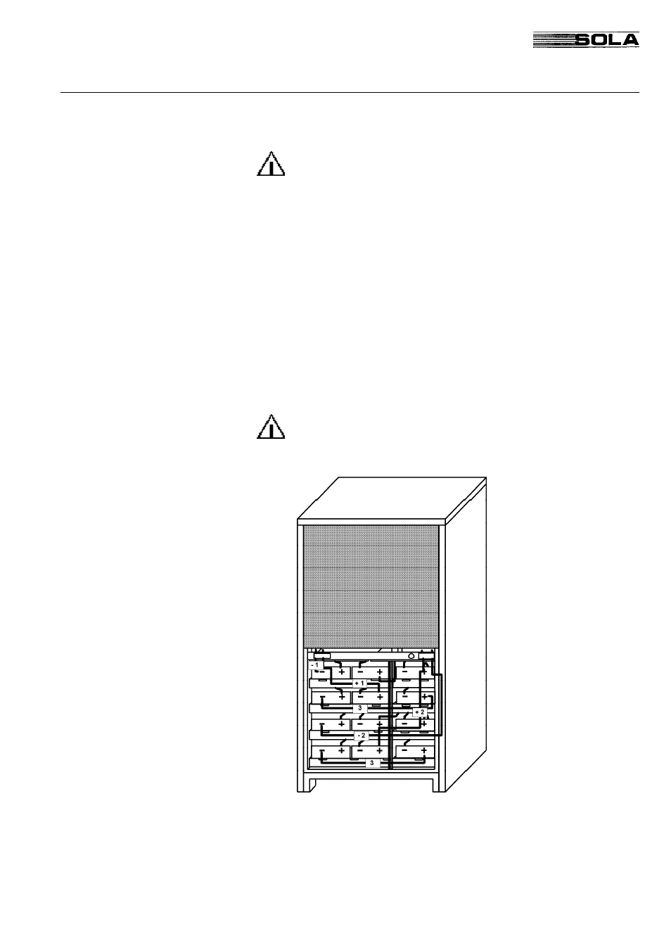 1 installation, Sola 4000 - installation and initial start-up, 12 battery installation | Powerware Uninterruptible Power Supply SOLA 4000 User Manual | Page 42 / 108