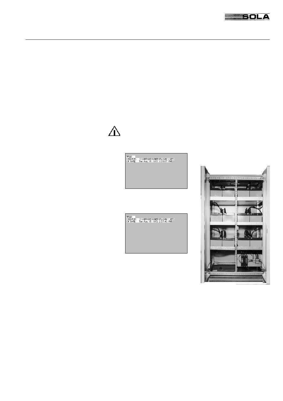 1 installation, Sola 4000 - installation and initial start-up, 2 installation of external batteries | Powerware Uninterruptible Power Supply SOLA 4000 User Manual | Page 44 / 108