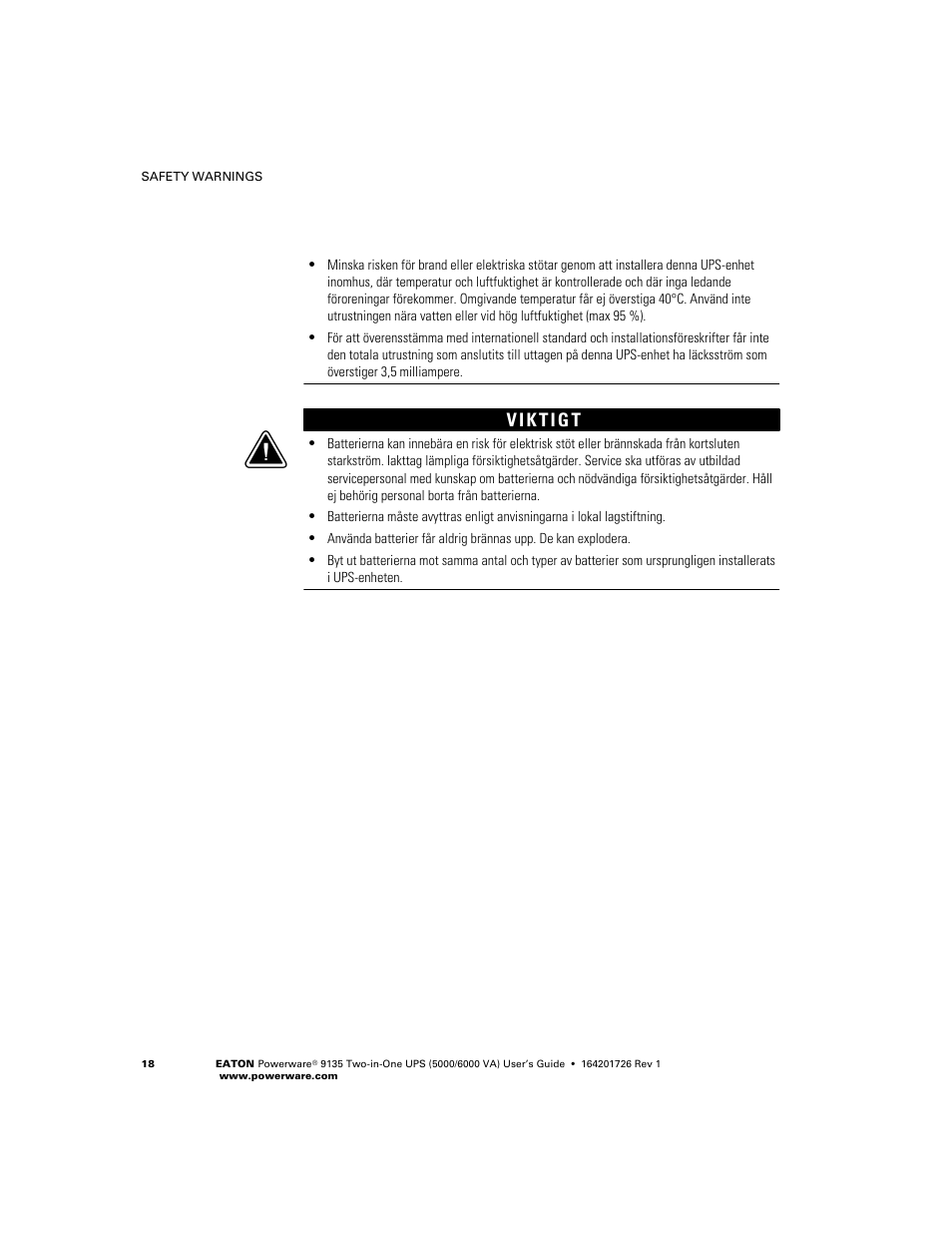 Powerware 9135 Two-in-One UPS 5000/6000 VA User Manual | Page 24 / 82