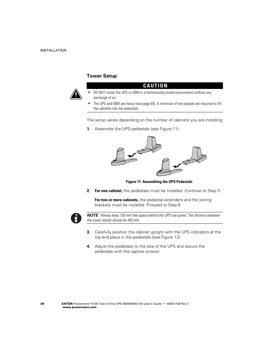 Tower setup | Powerware 9135 Two-in-One UPS 5000/6000 VA User Manual | Page 36 / 82