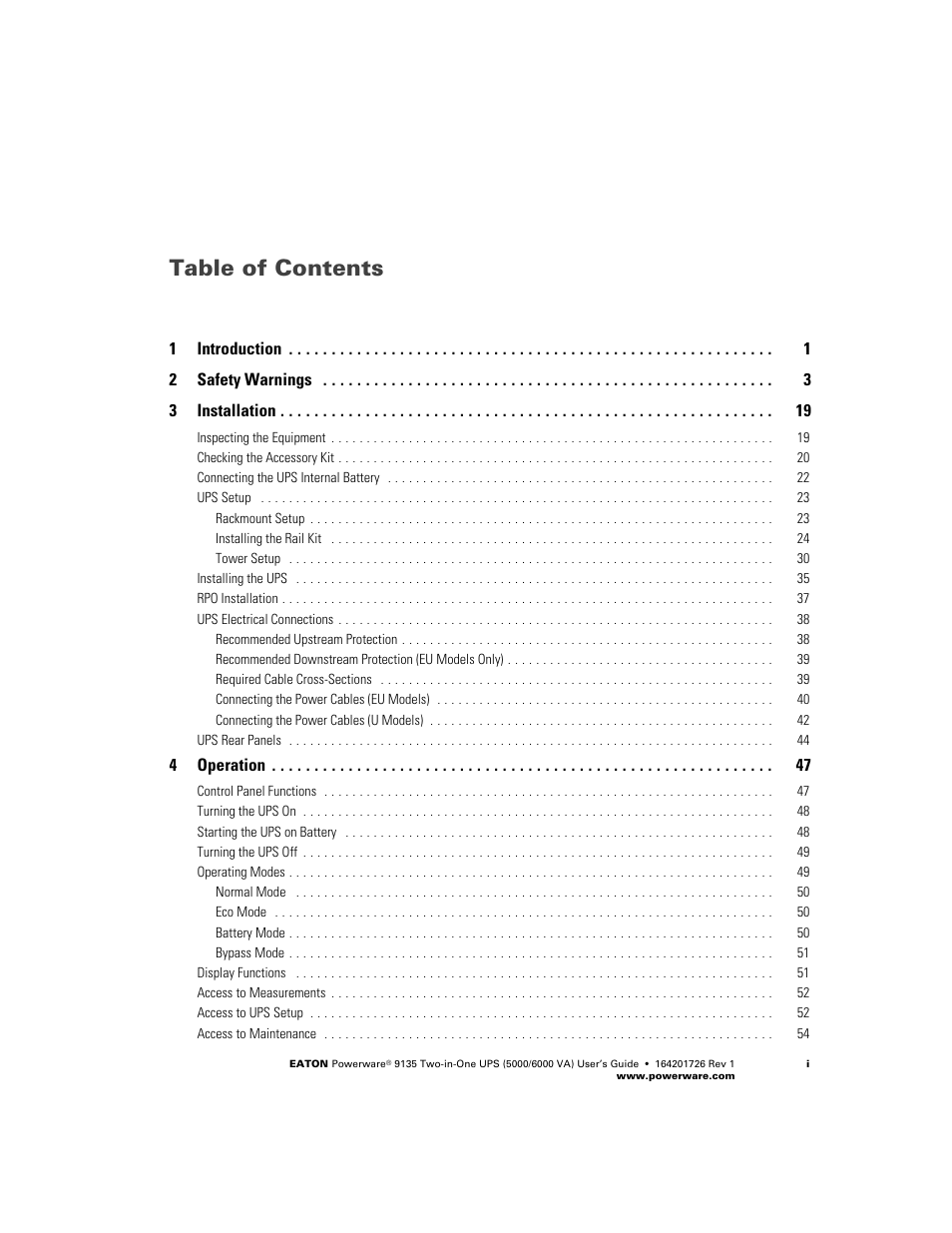 Powerware 9135 Two-in-One UPS 5000/6000 VA User Manual | Page 5 / 82