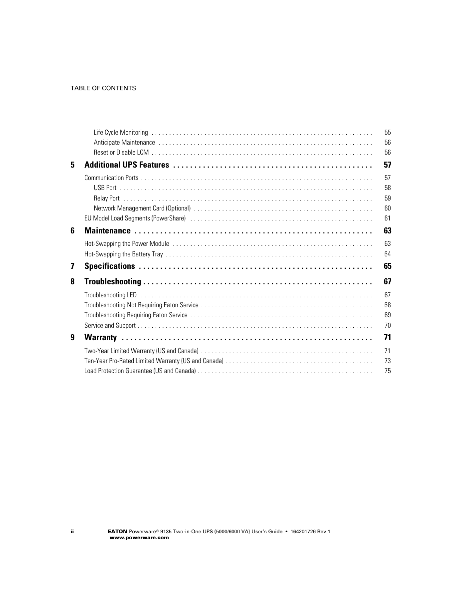 Powerware 9135 Two-in-One UPS 5000/6000 VA User Manual | Page 6 / 82