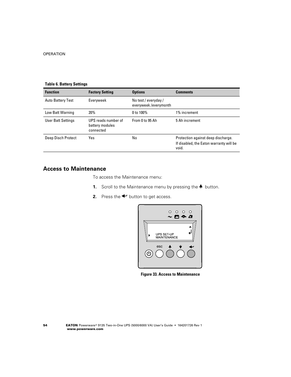 Access to maintenance | Powerware 9135 Two-in-One UPS 5000/6000 VA User Manual | Page 60 / 82