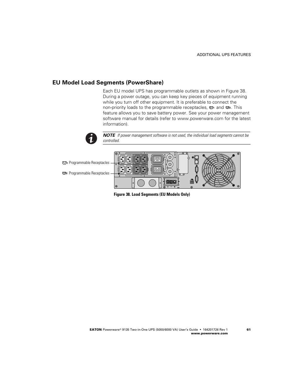 Eu model load segments (powershare) | Powerware 9135 Two-in-One UPS 5000/6000 VA User Manual | Page 67 / 82