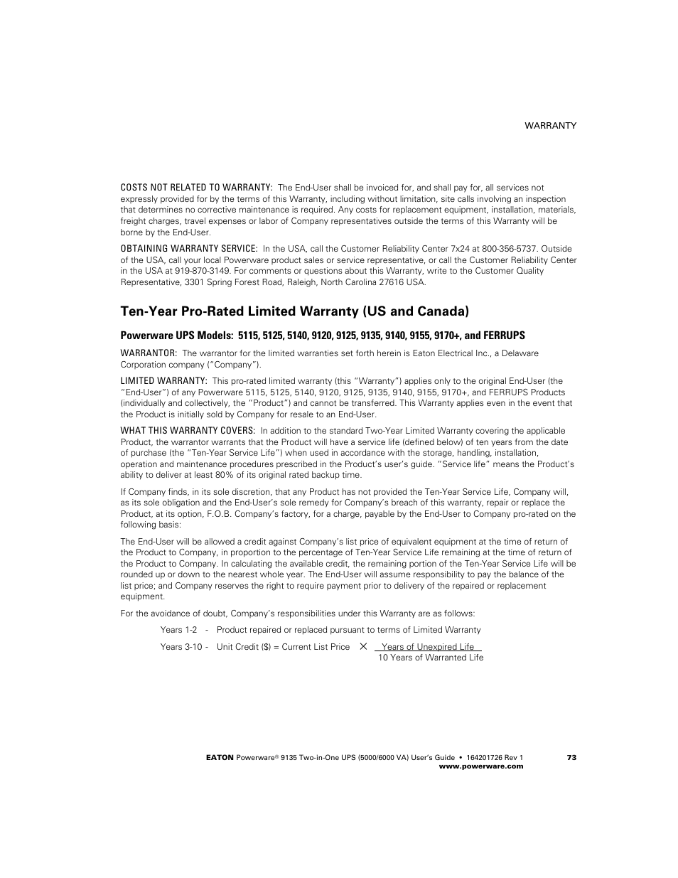 Powerware 9135 Two-in-One UPS 5000/6000 VA User Manual | Page 79 / 82