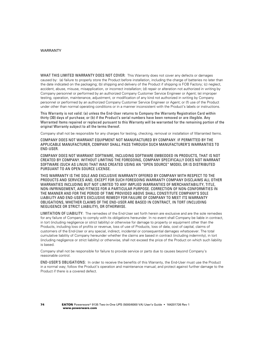 Powerware 9135 Two-in-One UPS 5000/6000 VA User Manual | Page 80 / 82