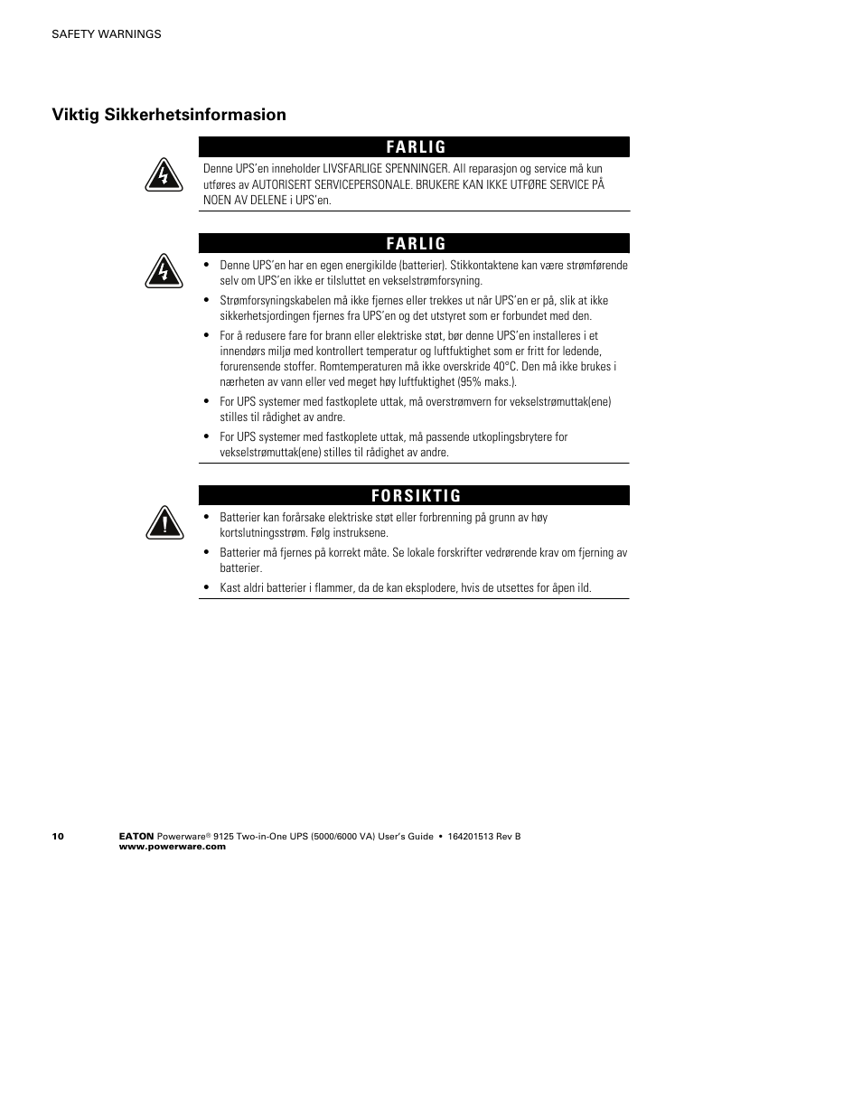 Powerware 9125 Two-in-One UPS 6000 VA User Manual | Page 16 / 66