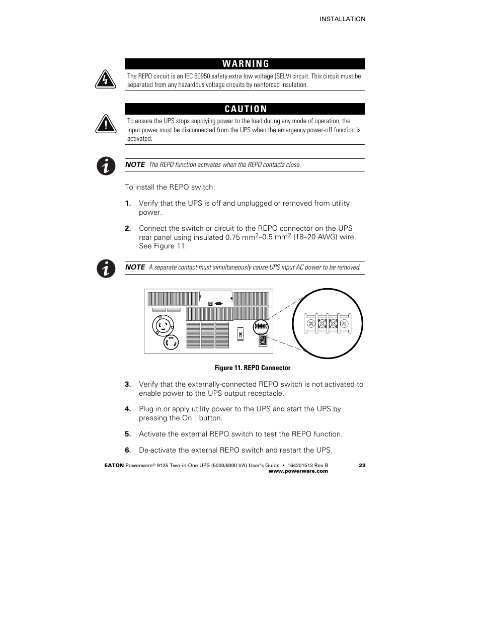 Powerware 9125 Two-in-One UPS 6000 VA User Manual | Page 29 / 66