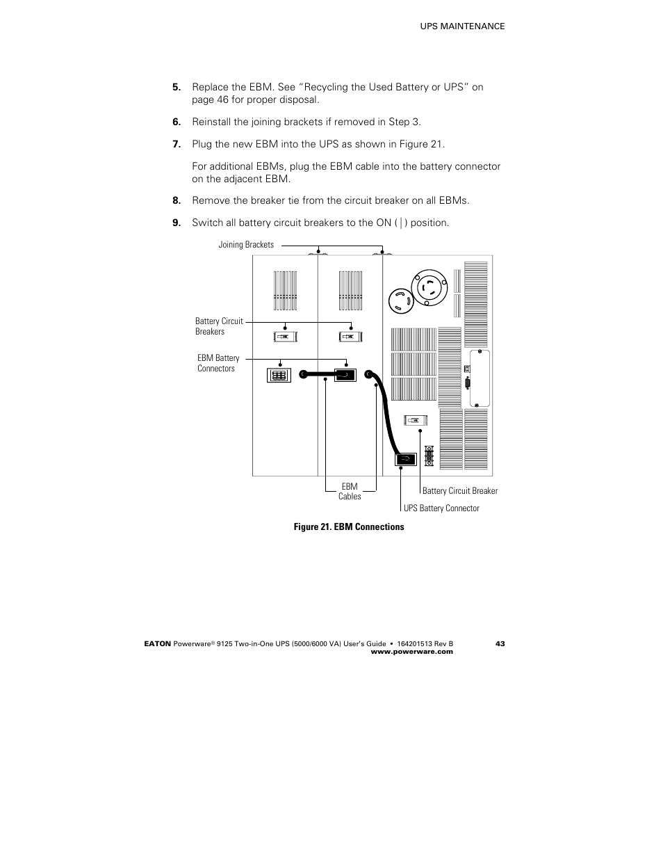 Powerware 9125 Two-in-One UPS 6000 VA User Manual | Page 49 / 66