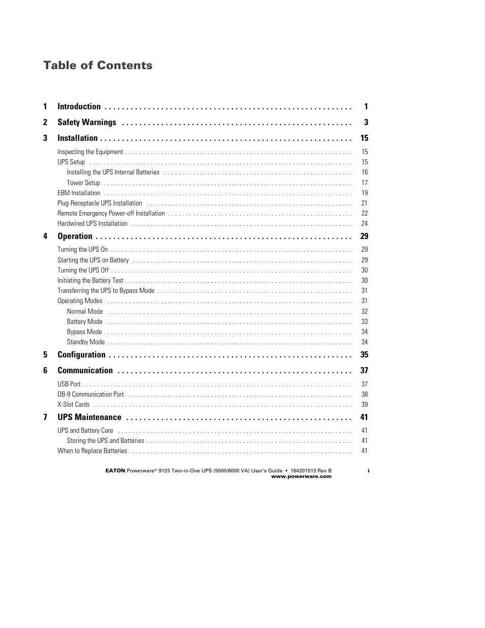 Powerware 9125 Two-in-One UPS 6000 VA User Manual | Page 5 / 66