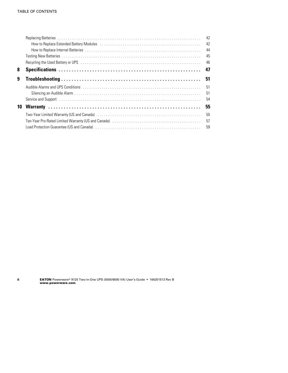 Powerware 9125 Two-in-One UPS 6000 VA User Manual | Page 6 / 66