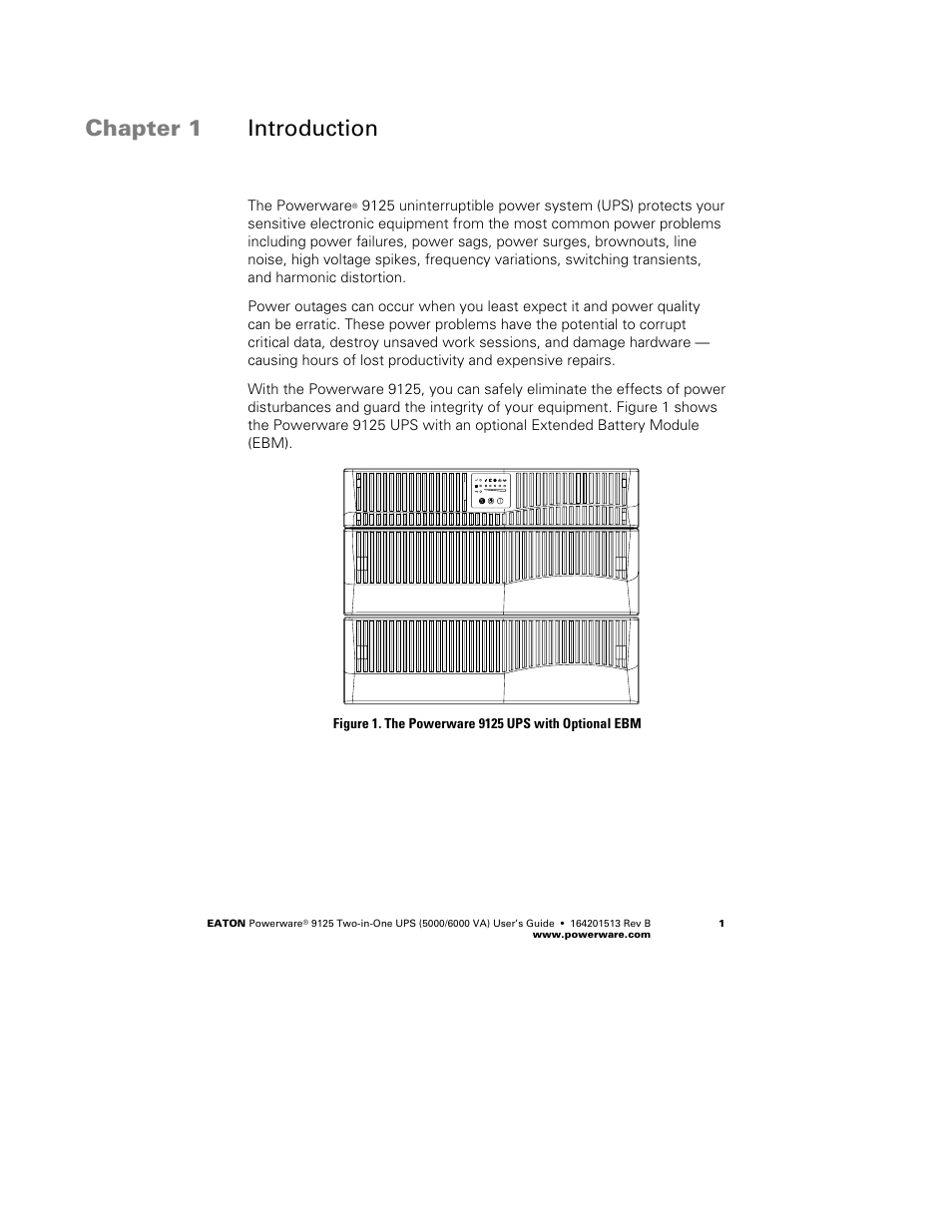 Chapter 1 introduction | Powerware 9125 Two-in-One UPS 6000 VA User Manual | Page 7 / 66