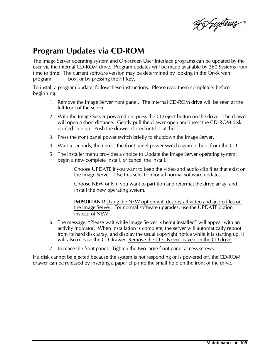 Program updates via cd-rom | Powerware Model V-2000B User Manual | Page 111 / 137