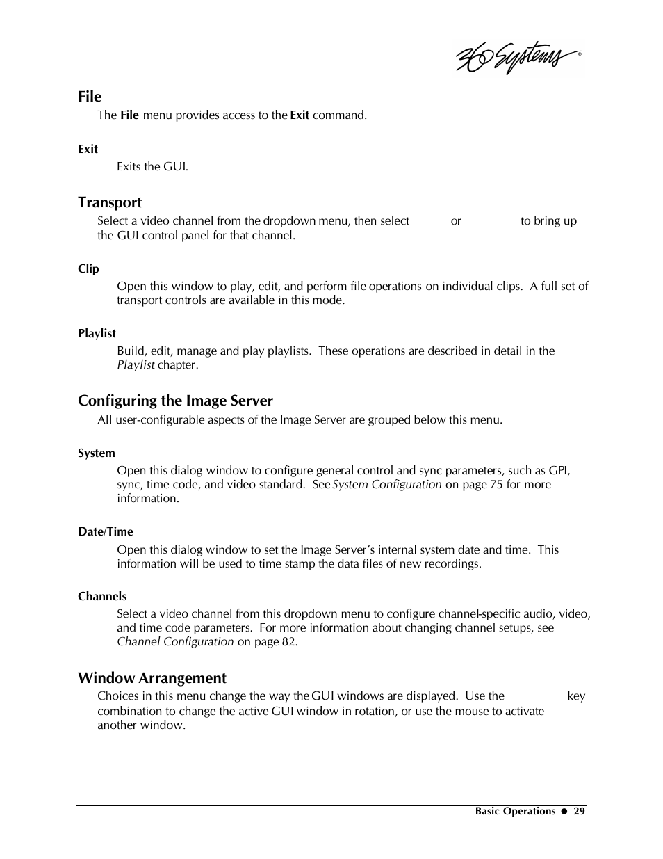 File, Transport, Configuring the image server | Window arrangement | Powerware Model V-2000B User Manual | Page 31 / 137