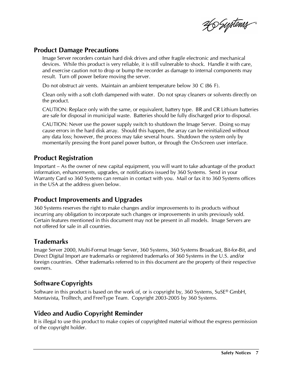 Product damage precautions, Product registration, Product improvements and upgrades | Trademarks, Software copyrights, Video and audio copyright reminder | Powerware Model V-2000B User Manual | Page 9 / 137