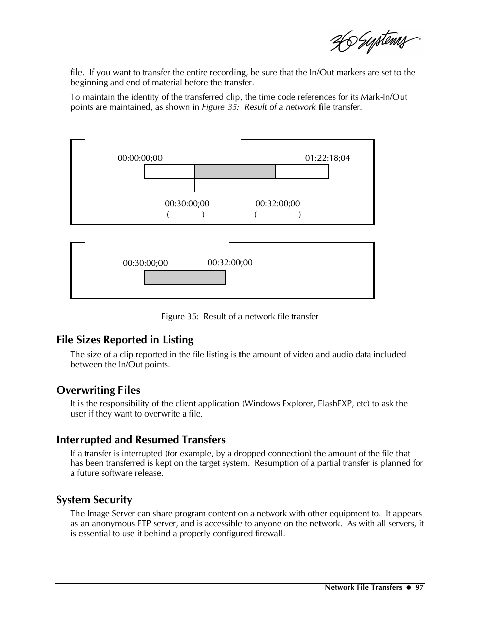 File sizes reported in listing, Overwriting files, Interrupted and resumed transfers | System security | Powerware Model V-2000B User Manual | Page 99 / 137