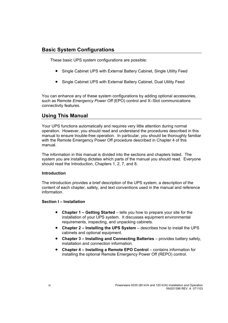 Basic system configurations, Using this manual | Powerware 9335 User Manual | Page 10 / 100