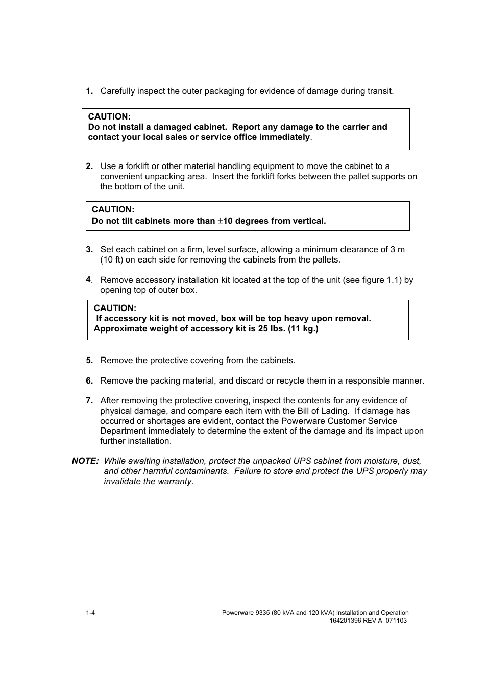 Powerware 9335 User Manual | Page 18 / 100