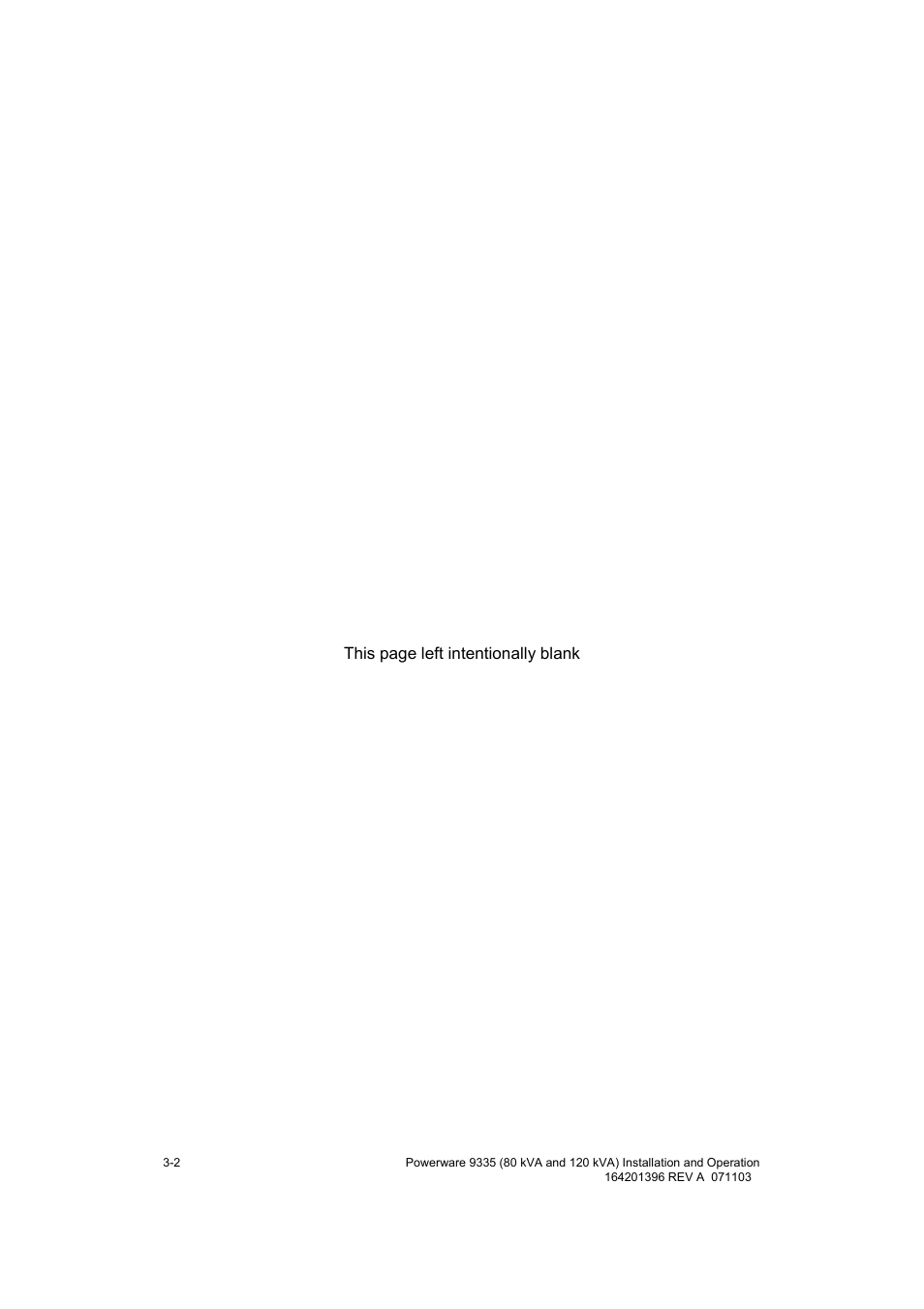 This page left intentionally blank | Powerware 9335 User Manual | Page 26 / 100