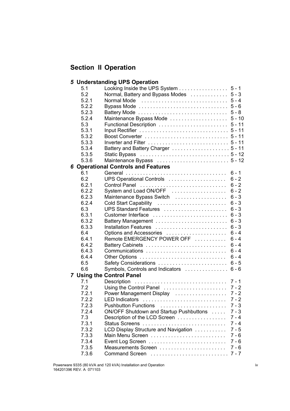 Powerware 9335 User Manual | Page 5 / 100