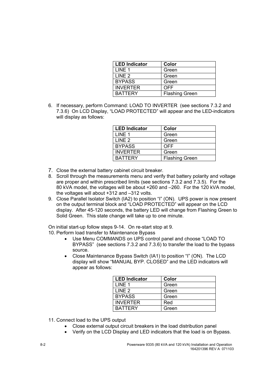 Powerware 9335 User Manual | Page 62 / 100