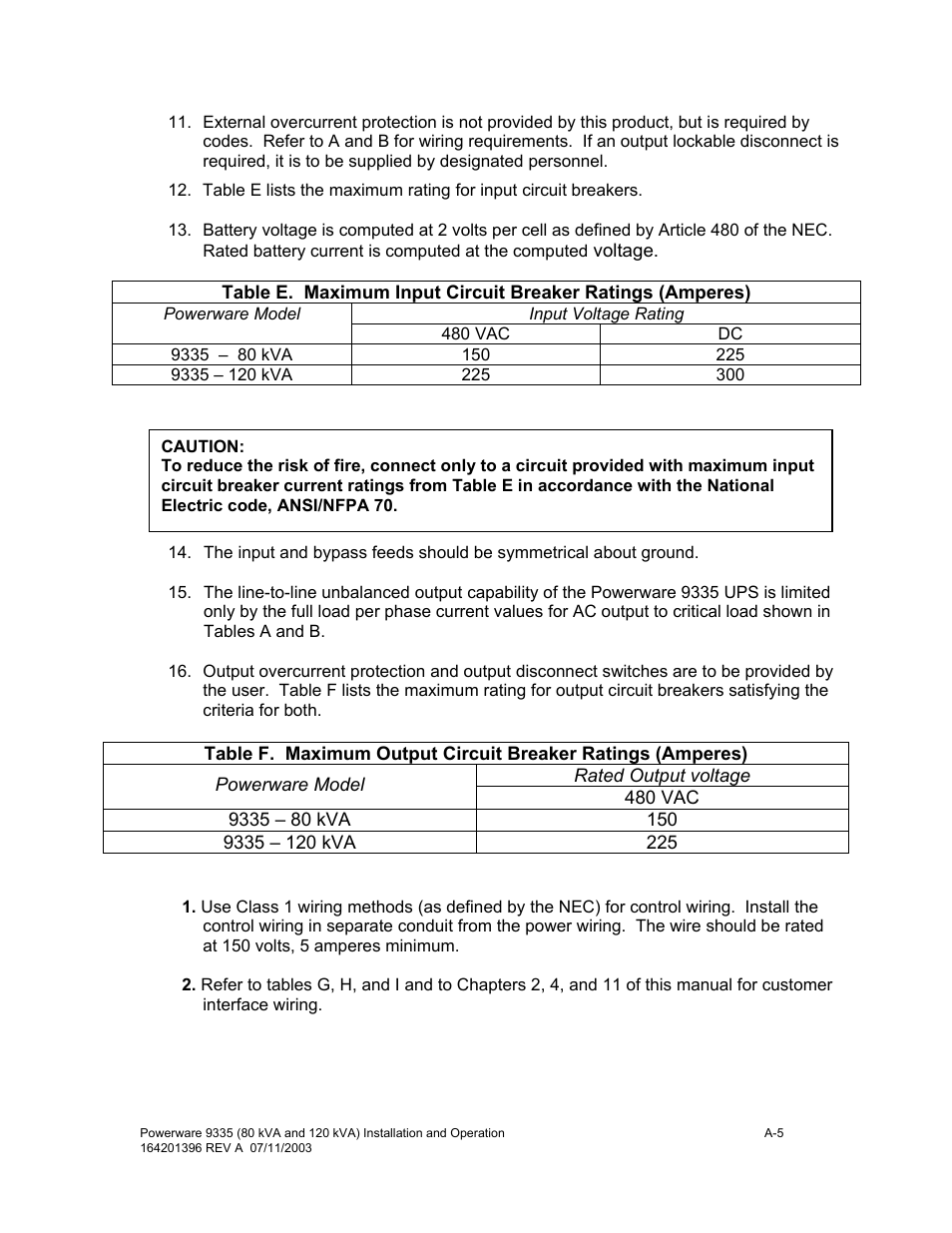 Powerware 9335 User Manual | Page 83 / 100