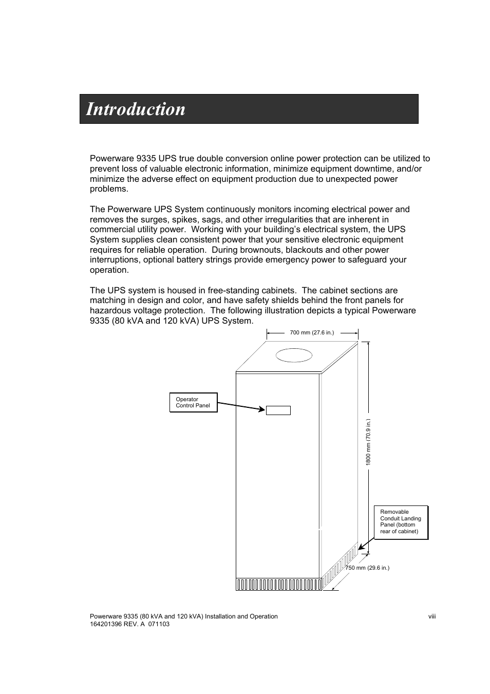 Introduction | Powerware 9335 User Manual | Page 9 / 100