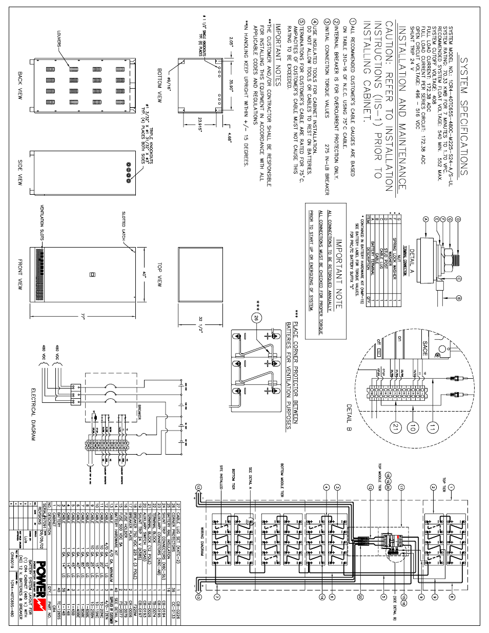 Powerware 9335 User Manual | Page 96 / 100