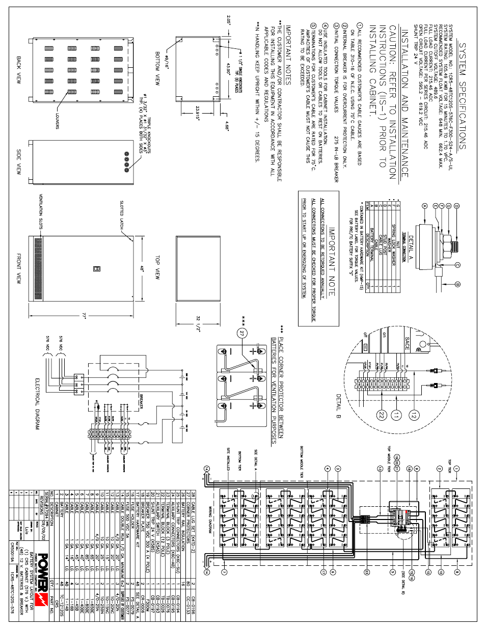 Powerware 9335 User Manual | Page 97 / 100