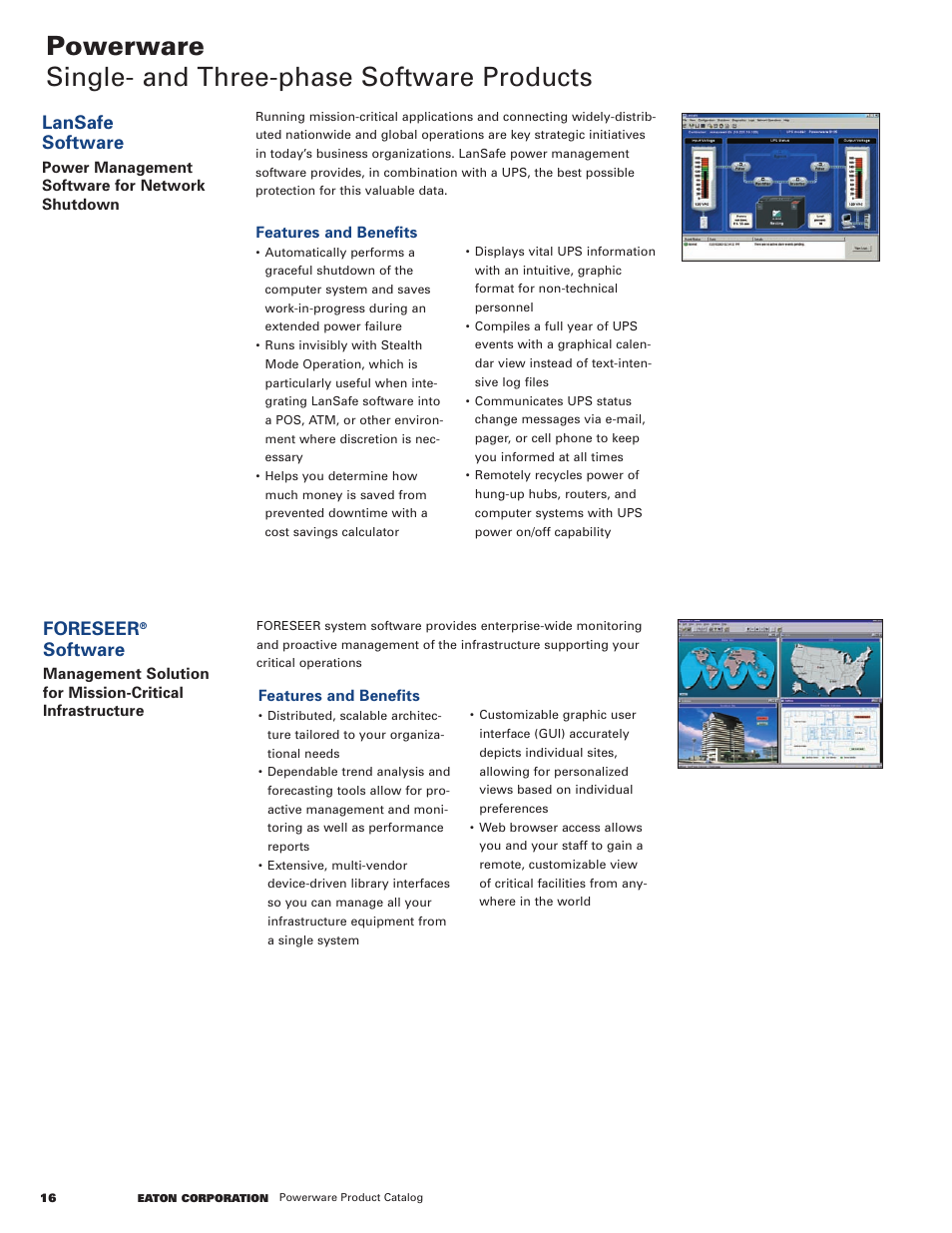 Lansafe software, Foreseer, Software | Powerware 9120 User Manual | Page 18 / 24