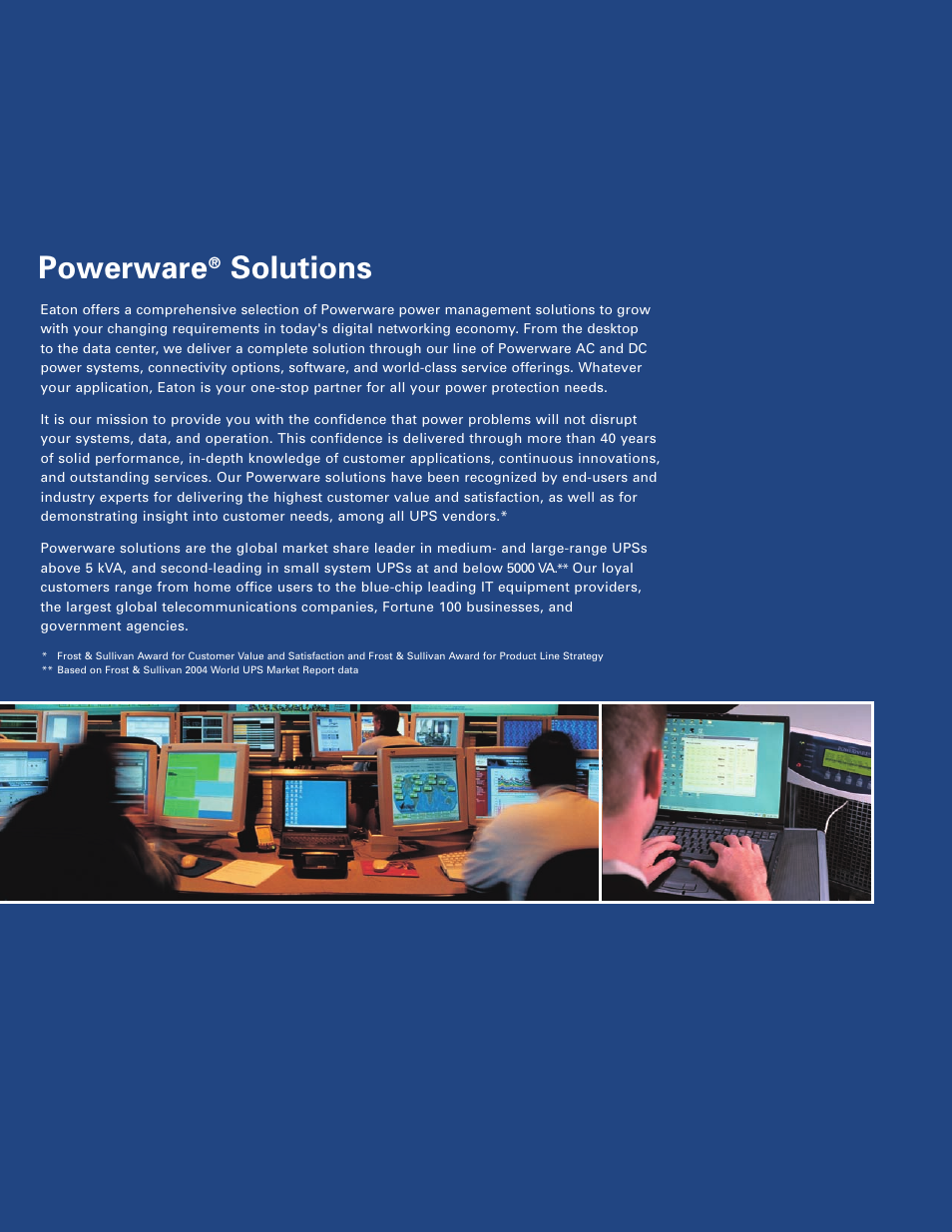 Powerware, Solutions | Powerware 9120 User Manual | Page 2 / 24