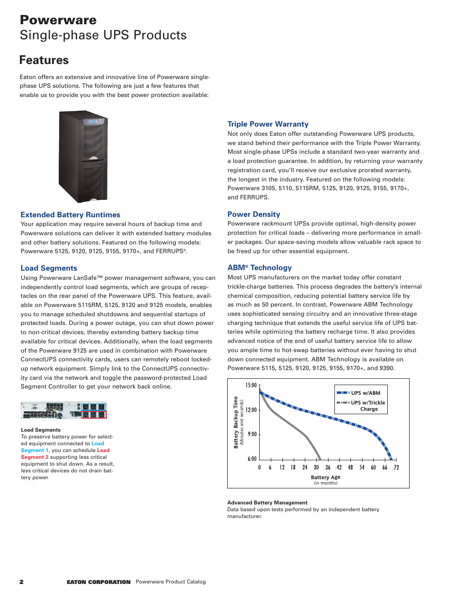 Powerware single-phase ups products, Features | Powerware 9120 User Manual | Page 4 / 24