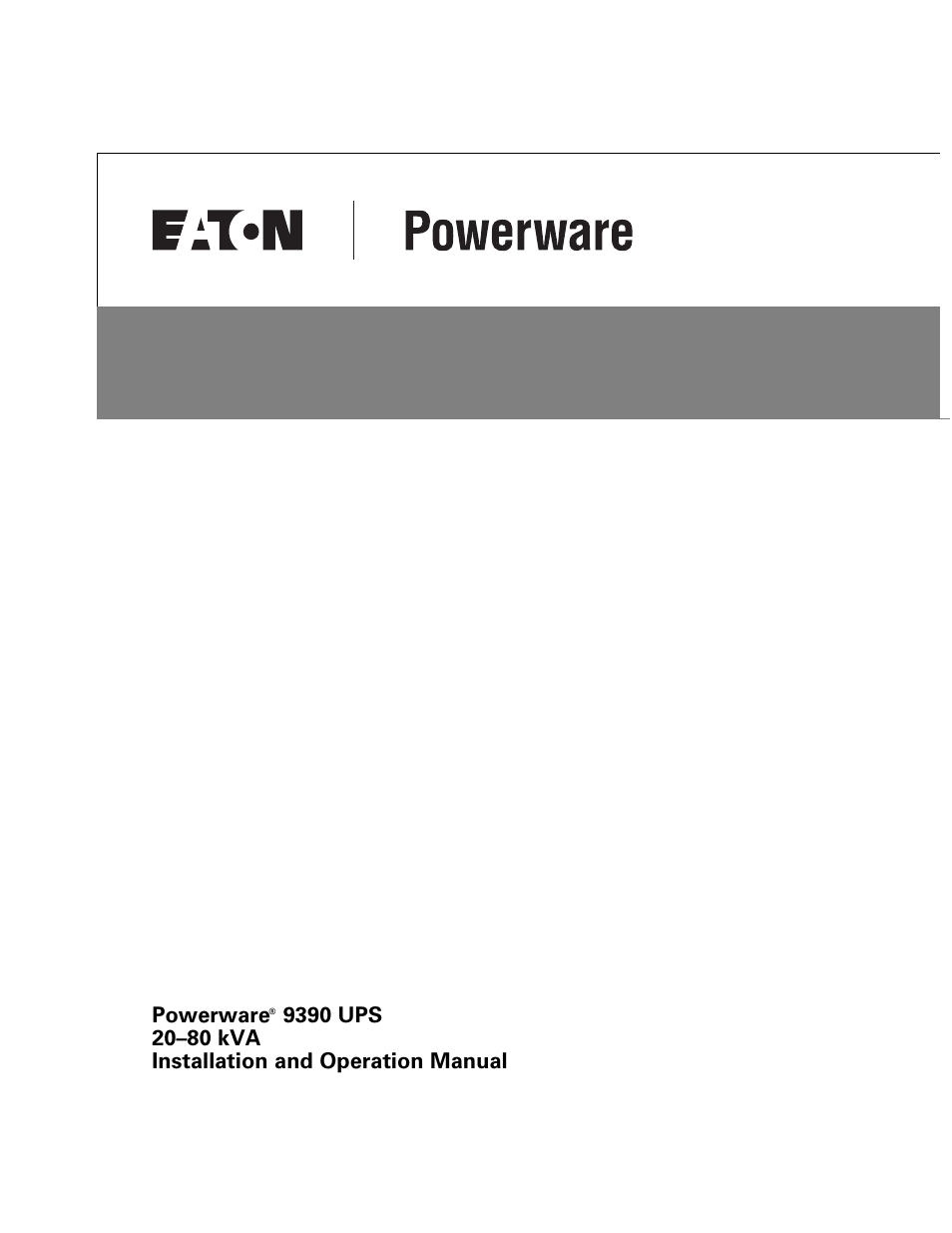Powerware 9390 UPS 100160 kVA User Manual | 216 pages