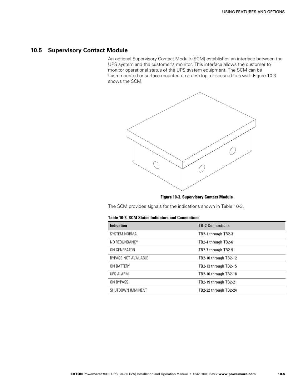 5 supervisory contact module | Powerware 9390 UPS 100160 kVA User Manual | Page 125 / 216