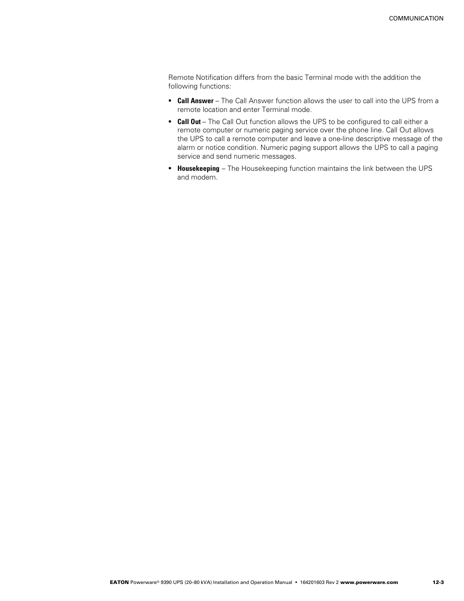 Powerware 9390 UPS 100160 kVA User Manual | Page 137 / 216