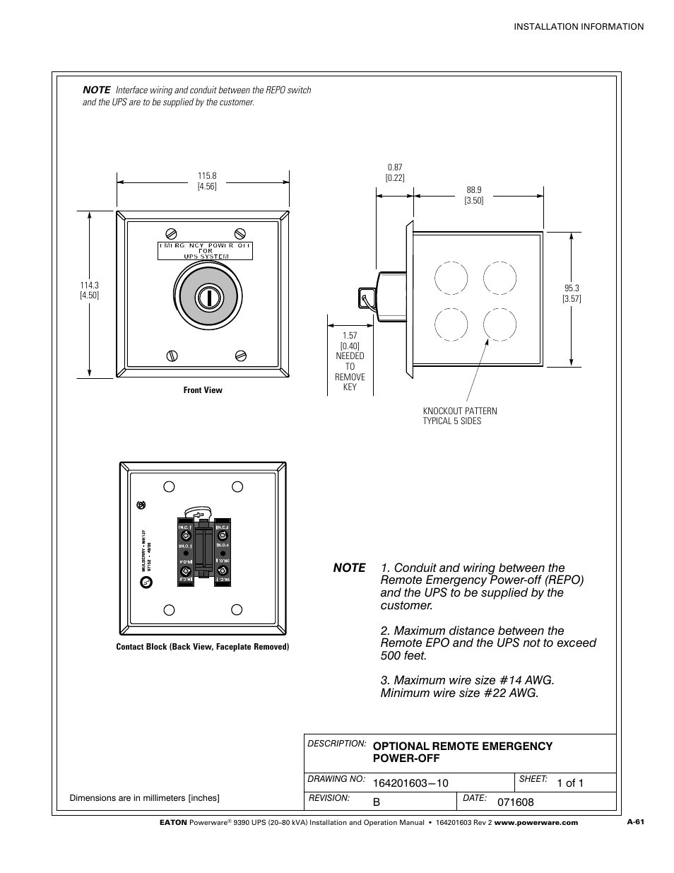 Powerware 9390 UPS 100160 kVA User Manual | Page 209 / 216