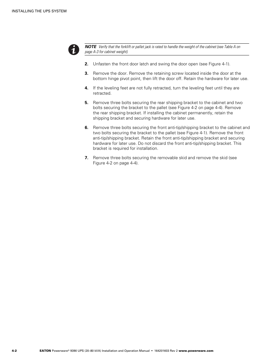 Powerware 9390 UPS 100160 kVA User Manual | Page 28 / 216