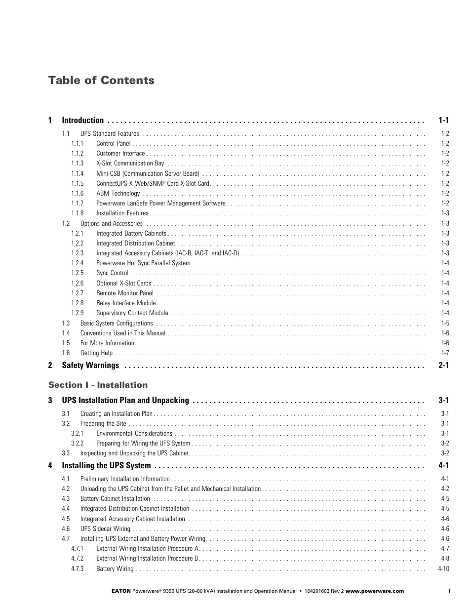Powerware 9390 UPS 100160 kVA User Manual | Page 5 / 216