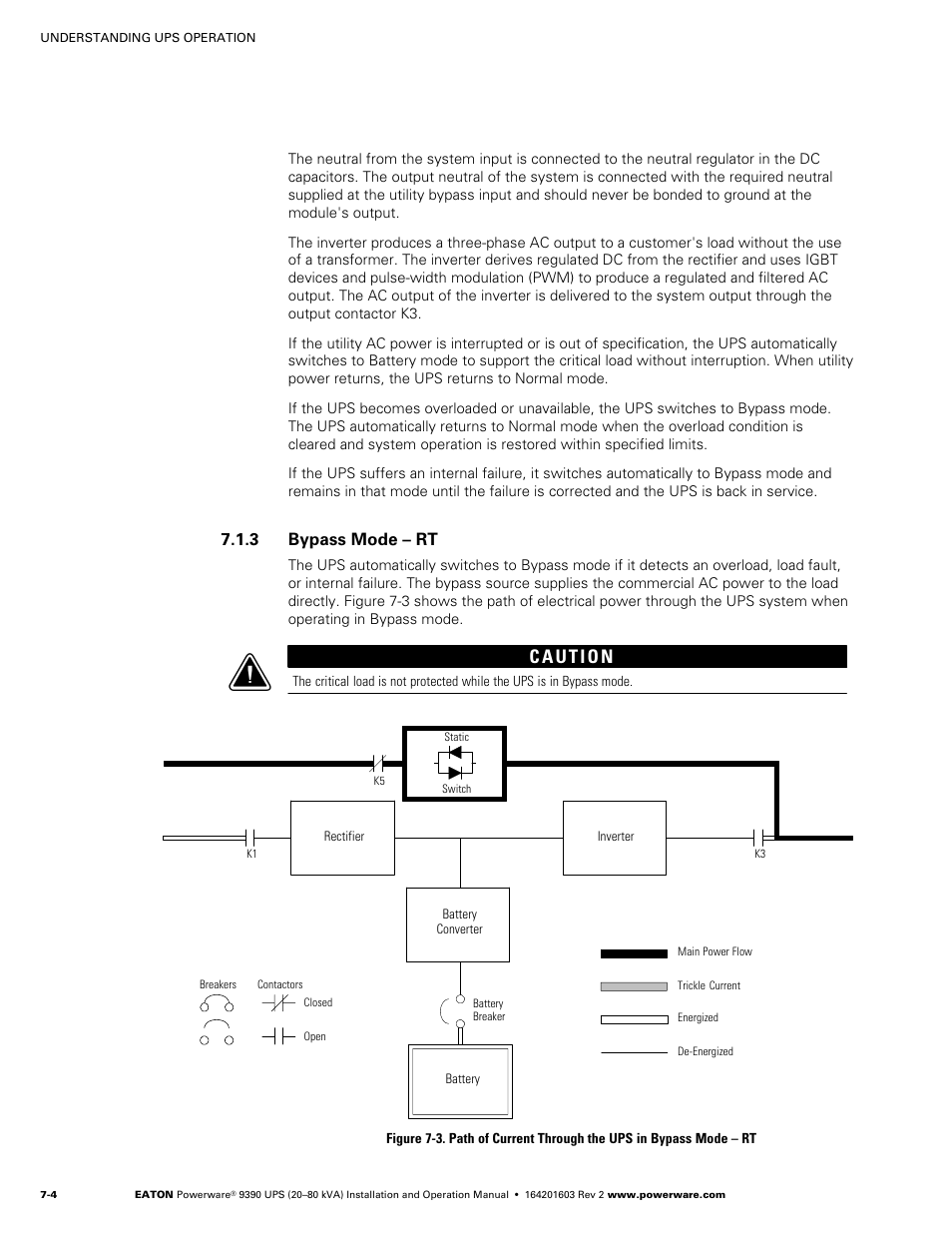 Bypass mode – rt, 3 bypass mode – rt | Powerware 9390 UPS 100160 kVA User Manual | Page 56 / 216