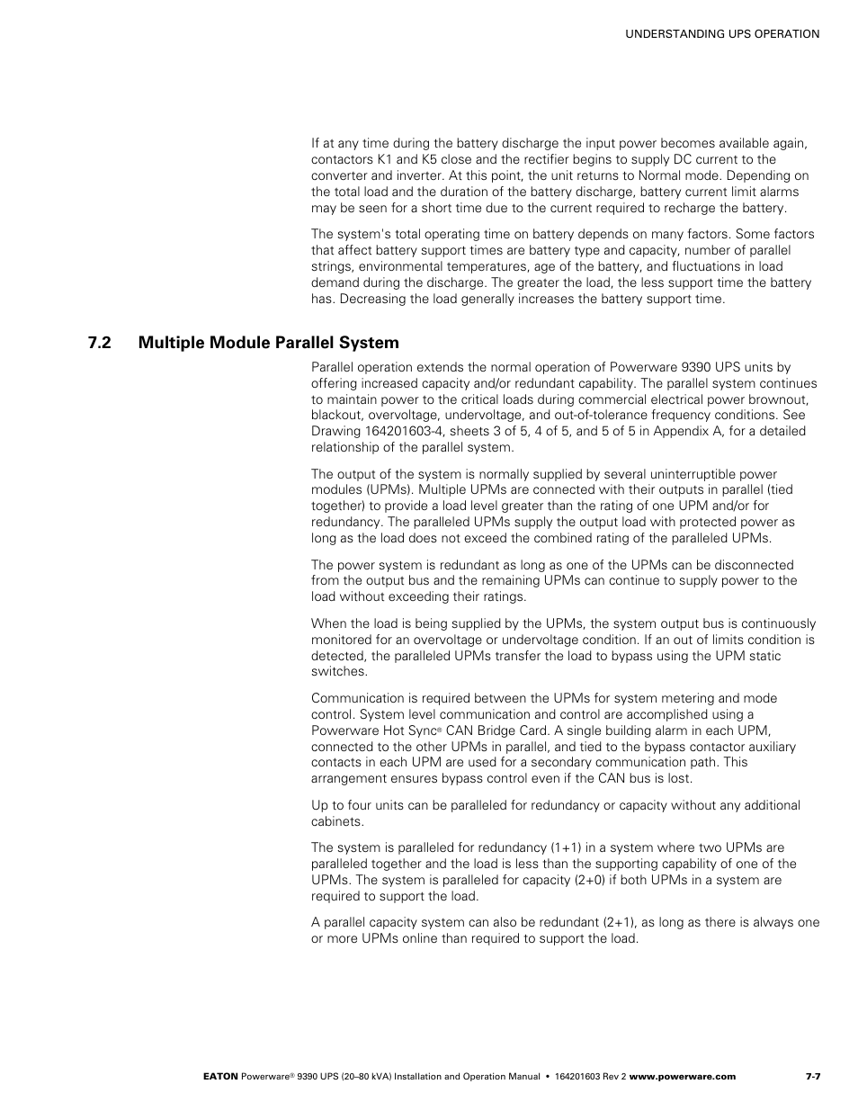 2 multiple module parallel system, Multiple module parallel system | Powerware 9390 UPS 100160 kVA User Manual | Page 59 / 216
