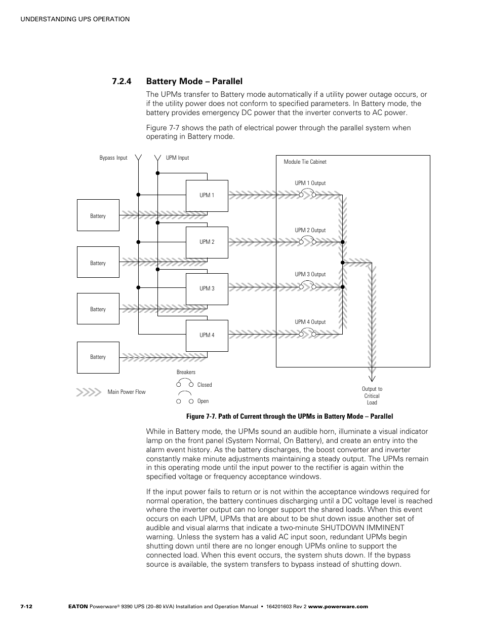 Battery mode – parallel, 4 battery mode – parallel | Powerware 9390 UPS 100160 kVA User Manual | Page 64 / 216