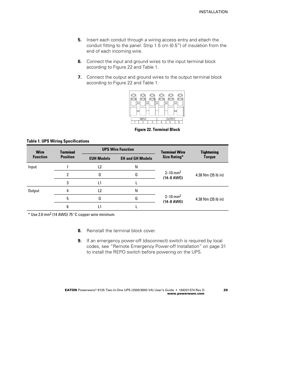 Powerware 9125 Two-in-One UPS 2500 User Manual | Page 35 / 78