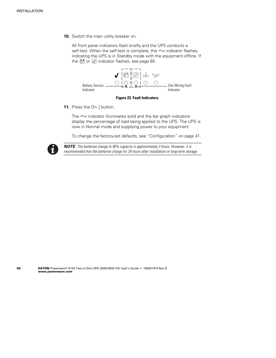 Powerware 9125 Two-in-One UPS 2500 User Manual | Page 36 / 78
