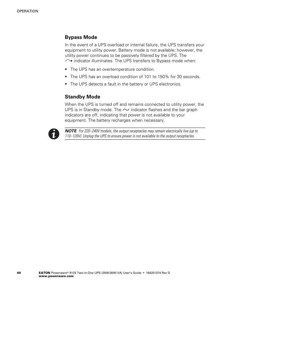 Powerware 9125 Two-in-One UPS 2500 User Manual | Page 46 / 78