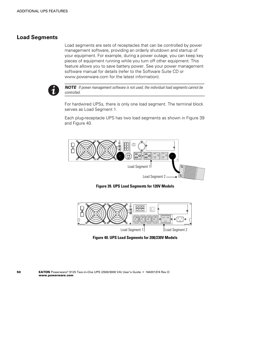 Load segments | Powerware 9125 Two-in-One UPS 2500 User Manual | Page 56 / 78