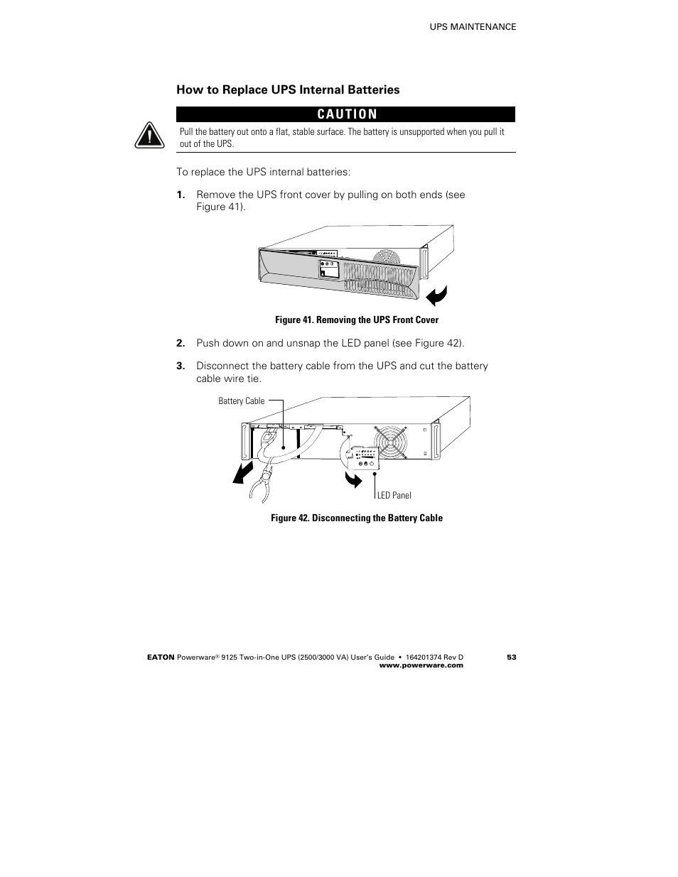 How to replace ups internal batteries | Powerware 9125 Two-in-One UPS 2500 User Manual | Page 59 / 78